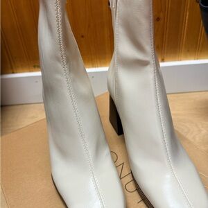 Coconuts by Matisse Cream Block Heel Ankle Boots